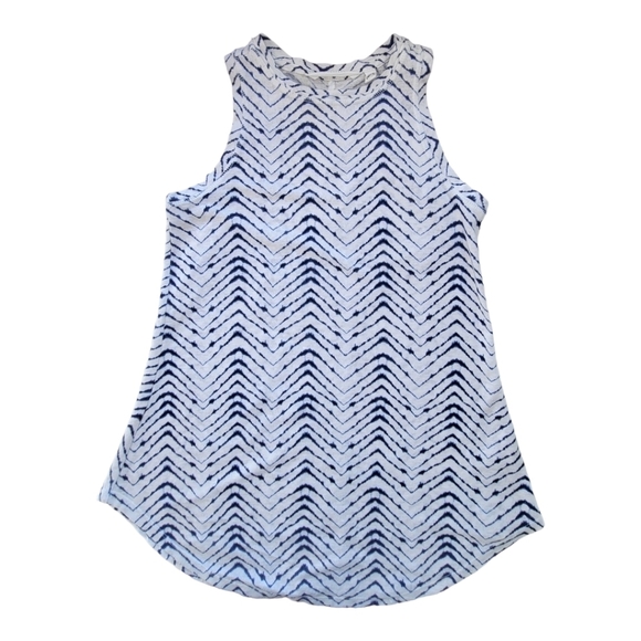 ATHLETA Blue & White Chevron Tie Dye Racerback Athletic Sporty Tank Top XXS - Picture 4 of 15
